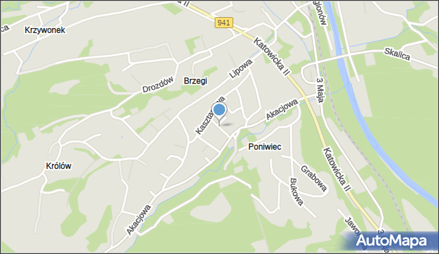 Ustroń powiat cieszyński, Wiązowa, mapa Ustroń powiat cieszyński