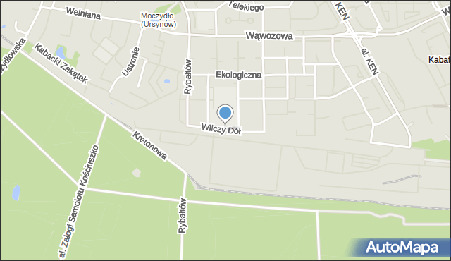 Warszawa, Wilczy Dół, mapa Warszawy