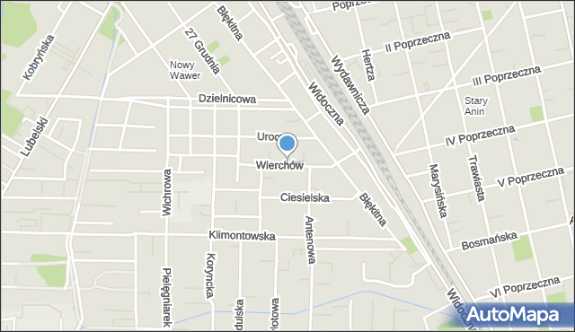 Warszawa, Wierchów, mapa Warszawy