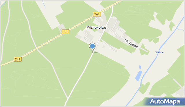 Wiatrowo gmina Wągrowiec, Wiatrowo-Las, mapa Wiatrowo gmina Wągrowiec