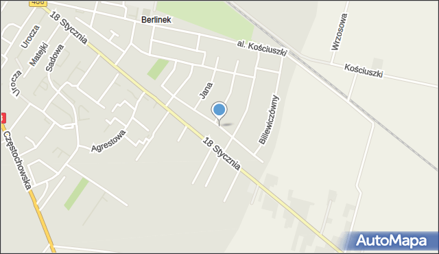 Wieluń, Wiśniowieckiego Jeremiego, mapa Wieluń