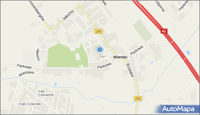 Wieniec gmina Brześć Kujawski, Wierzbowa, mapa Wieniec gmina Brześć Kujawski