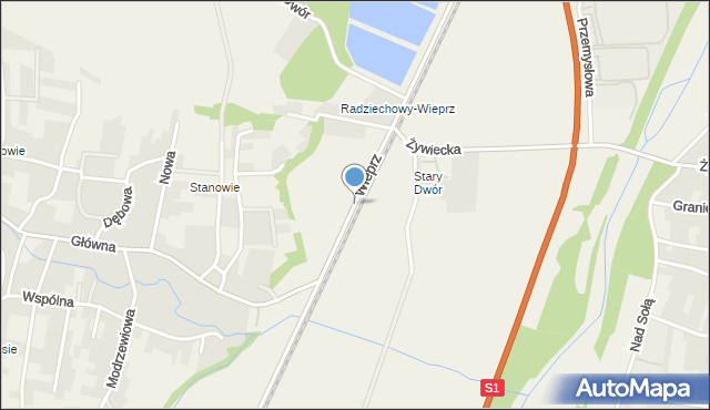 Wieprz gmina Radziechowy-Wieprz, Wieprz, mapa Wieprz gmina Radziechowy-Wieprz