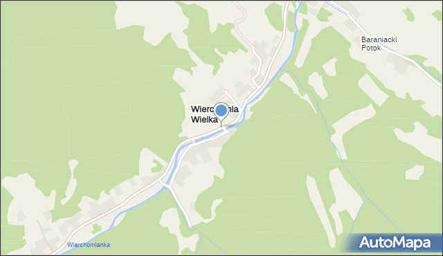 Wierchomla Wielka, Wierchomla Wielka, mapa Wierchomla Wielka