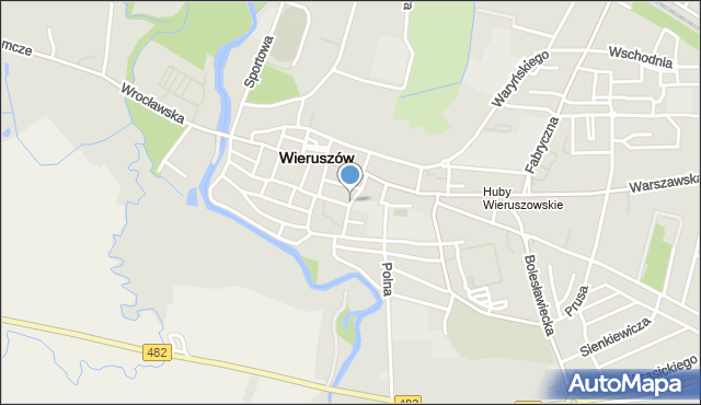 Wieruszów, Wierusza Klemensa, mapa Wieruszów