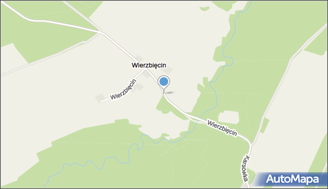 Wierzbięcin gmina Trzebiel, Wierzbięcin, mapa Wierzbięcin gmina Trzebiel