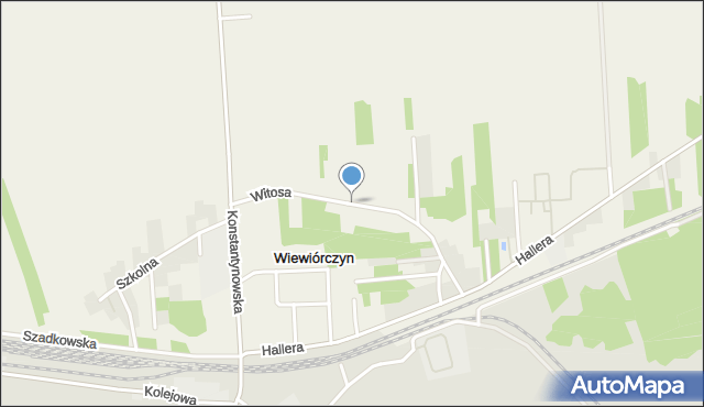 Wiewiórczyn gmina Łask, Witosa Wincentego, mapa Wiewiórczyn gmina Łask