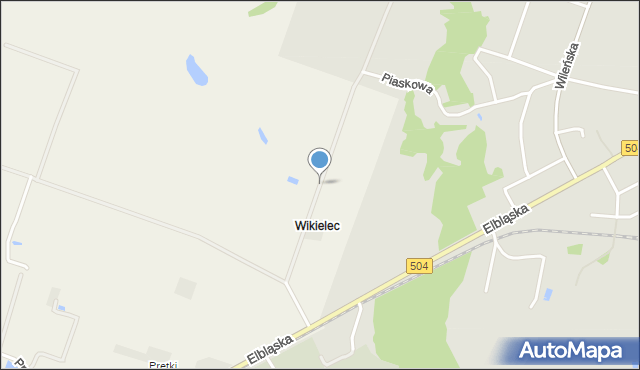 Wikielec gmina Braniewo, Wikielec, mapa Wikielec gmina Braniewo