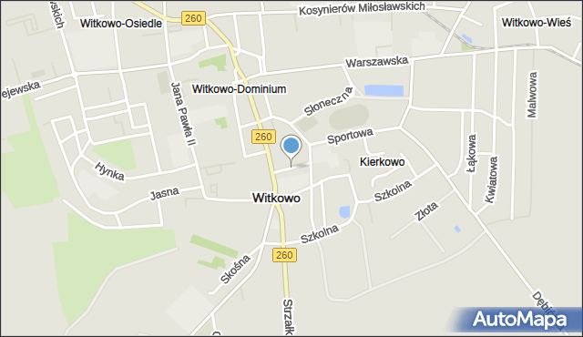 Witkowo powiat gnieźnieński, Wiejska, mapa Witkowo powiat gnieźnieński