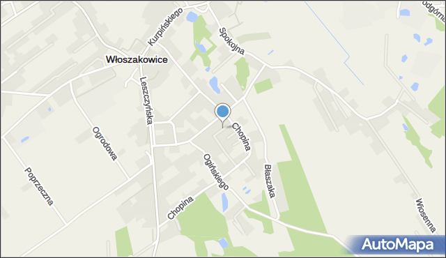 Włoszakowice, Wieniawskiego Henryka, mapa Włoszakowice