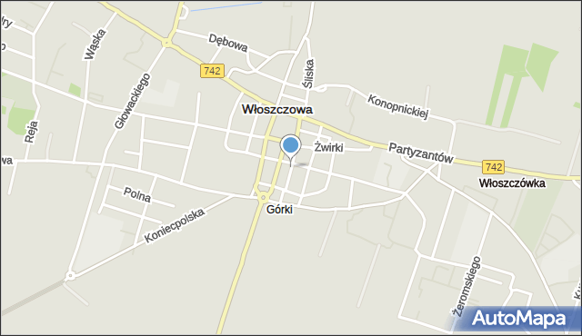 Włoszczowa, Wigury Stanisława, inż. pil., mapa Włoszczowa