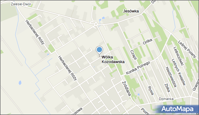 Wólka Kozodawska, Wichrowa, mapa Wólka Kozodawska