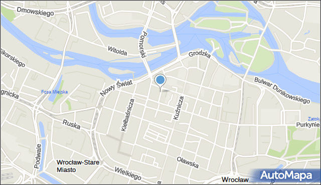 Wrocław, Więzienna, mapa Wrocławia