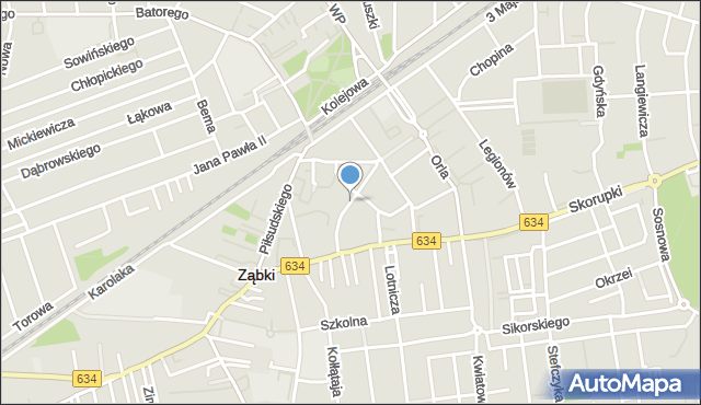 Ząbki powiat wołomiński, Wiosenna, mapa Ząbki powiat wołomiński