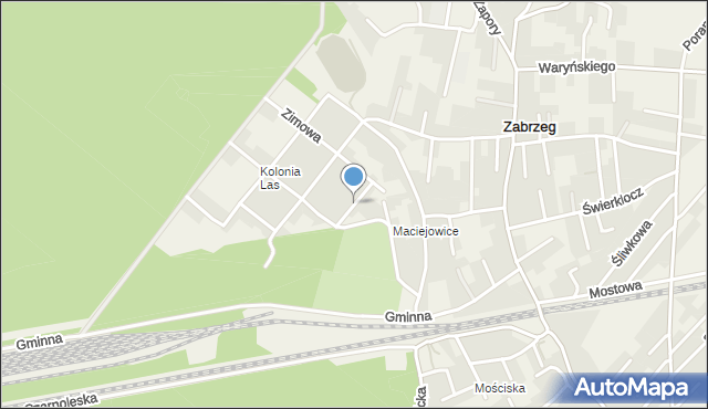 Zabrzeg, Wiosenna, mapa Zabrzeg