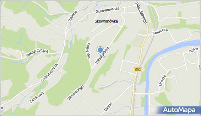 Zagórz powiat sanocki, Winnickiego, ks., mapa Zagórz powiat sanocki