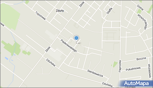 Zduńska Wola, Wieniawskiego Henryka, mapa Zduńska Wola