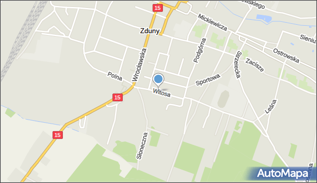 Zduny powiat krotoszyński, Witosa Wincentego, mapa Zduny powiat krotoszyński