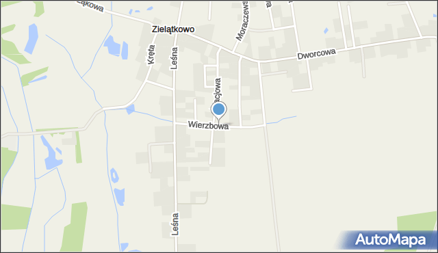 Zielątkowo gmina Suchy Las, Wierzbowa, mapa Zielątkowo gmina Suchy Las