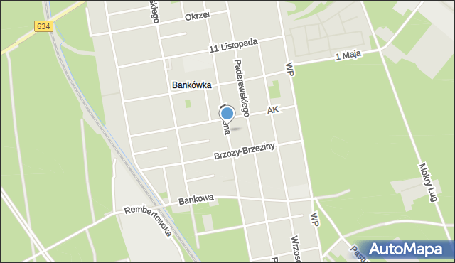 Zielonka powiat wołomiński, Wilsona Thomasa Woodrowa, mapa Zielonka powiat wołomiński