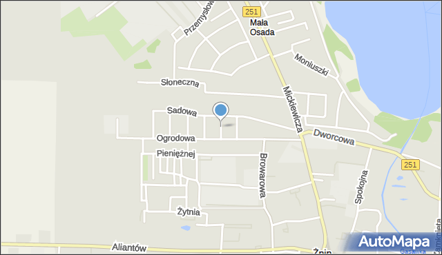 Żnin, Wiśniowa, mapa Żnin