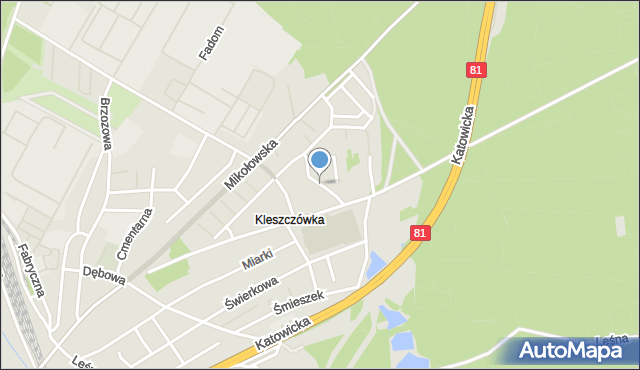 Żory, Wierzbowa, mapa Żor