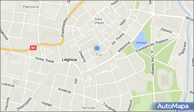 Legnica, Wjazdowa, mapa Legnicy