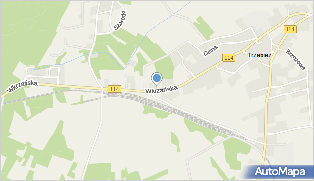 Trzebież, Wkrzańska, mapa Trzebież