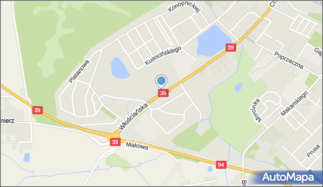 Brzeg, Włościańska, mapa Brzeg