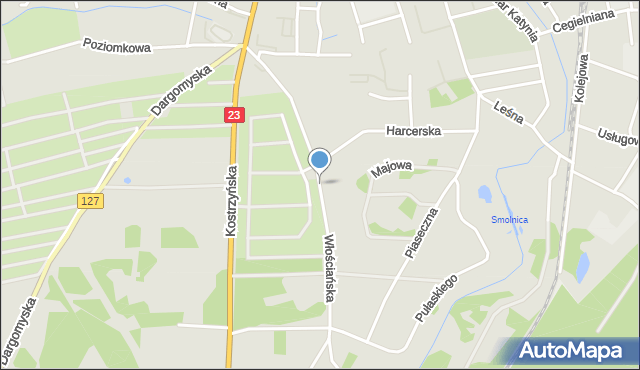 Dębno powiat myśliborski, Włościańska, mapa Dębno powiat myśliborski