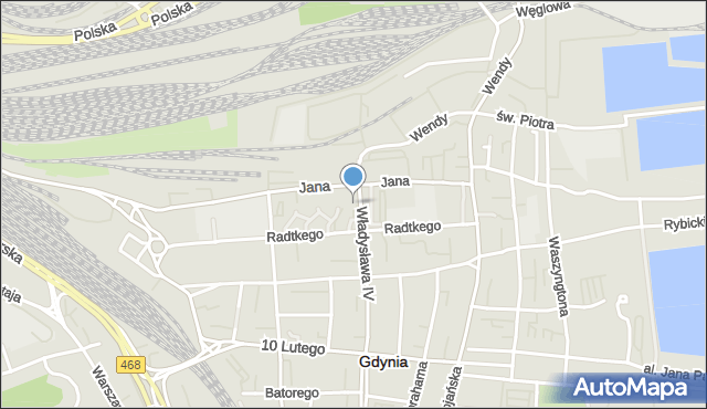 Gdynia, Władysława IV, mapa Gdyni