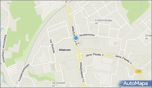 Koszalin, Władysława IV, mapa Koszalina