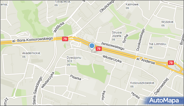 Kraków, Włodarczyka Bronisława, mapa Krakowa