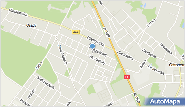Ostrzeszów, Władysława Warneńczyka, mapa Ostrzeszów