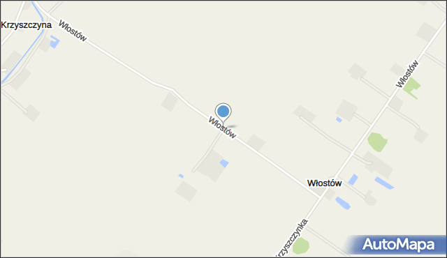 Włostów gmina Bogdaniec, Włostów, mapa Włostów gmina Bogdaniec