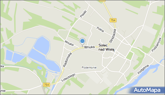 Solec nad Wisłą, Wnuka Jana, mapa Solec nad Wisłą