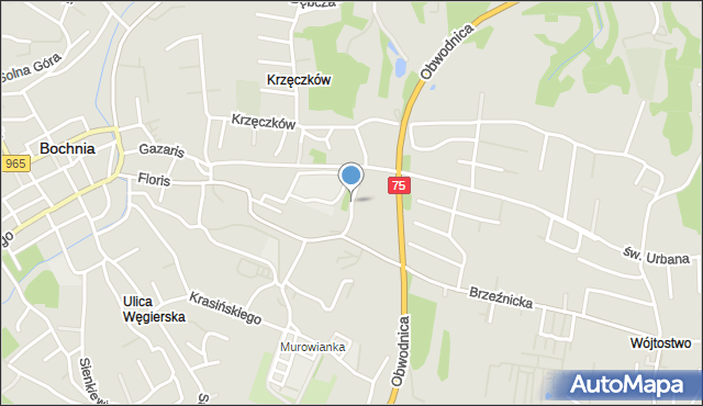 Bochnia, Wójtowicza Stanisława, ks., mapa Bochni