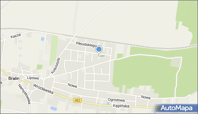 Bralin powiat kępiński, Wojciechowskiego Stefana, mapa Bralin powiat kępiński