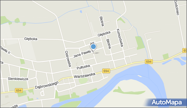 Brok powiat ostrowski, Wójcickiego Józefa, mapa Brok powiat ostrowski