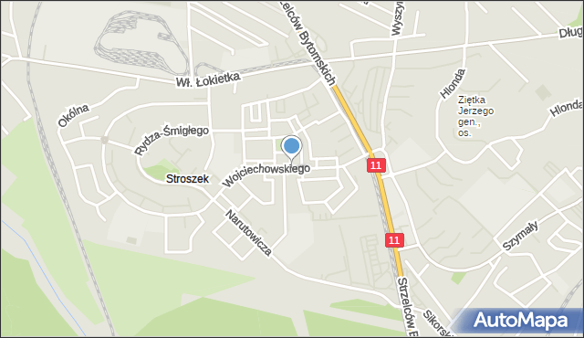Bytom, Wojciechowskiego Stanisława, mapa Bytomia