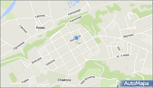 Chełmno, Wodna, mapa Chełmno