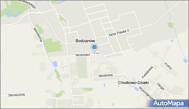 Chodkowo-Działki, Wolności, mapa Chodkowo-Działki