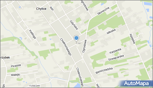 Chylice gmina Jaktorów, Wojtkiewicza, mapa Chylice gmina Jaktorów