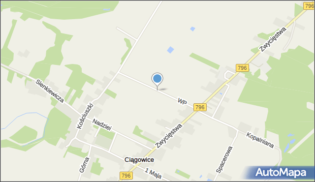 Ciągowice, Wojska Polskiego, mapa Ciągowice