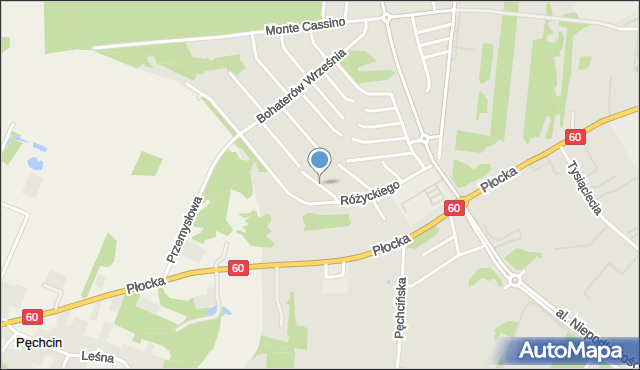 Ciechanów, Wolskiego Włodzimierza, mapa Ciechanów