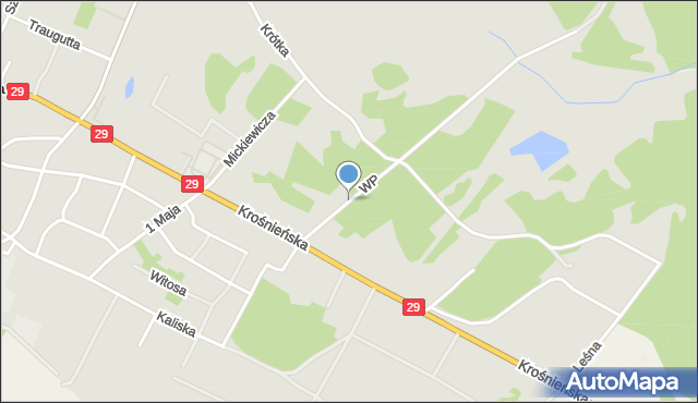 Cybinka, Wojska Polskiego, mapa Cybinka