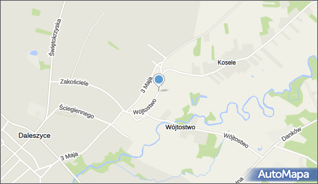 Daleszyce, Wójtostwo, mapa Daleszyce