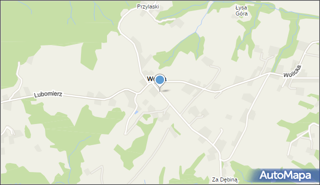 Dobczyce, Wolica, mapa Dobczyce