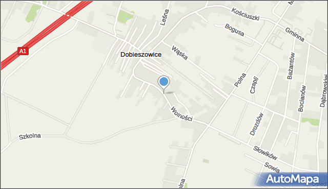 Dobieszowice gmina Bobrowniki, Wolności, mapa Dobieszowice gmina Bobrowniki