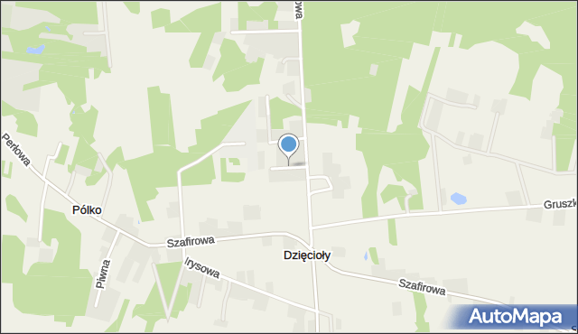 Dzięcioły gmina Tłuszcz, Wołodyjowskiego Michała, mapa Dzięcioły gmina Tłuszcz